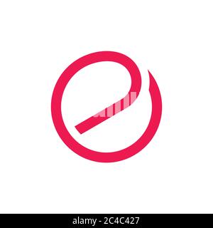 letter e curves circle lines geometric logo Stock Vector