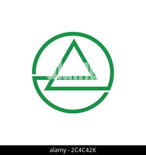 abstract letter e overlapping line triangle circle logo Stock Vector