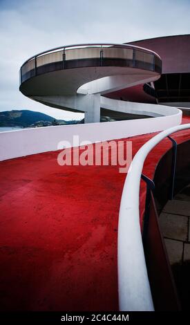 Niteroi Contemporary Art Museum designed by Oscar Niemeyer, Niteroi, Rio de Janeiro, Brazil Stock Photo