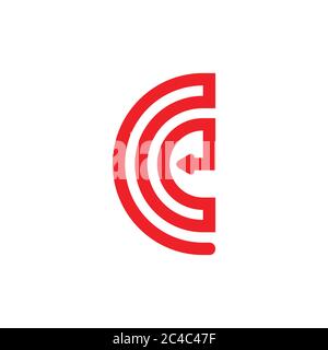 abstract letter ce linked arrow geometric line logo Stock Vector
