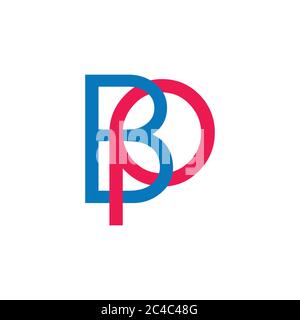 letters bp linked colorful line logo vector Stock Vector