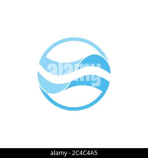 simple geometric curves waves circle logo vector Stock Vector