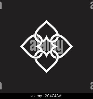 colorful linked love shape geometric linear logo vector Stock Vector