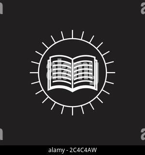 shine book thin line education logo vector Stock Vector