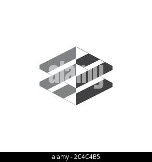 letter bb simple monogram stripes logo vector Stock Vector