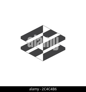 letter bb simple monogram stripes logo vector Stock Vector