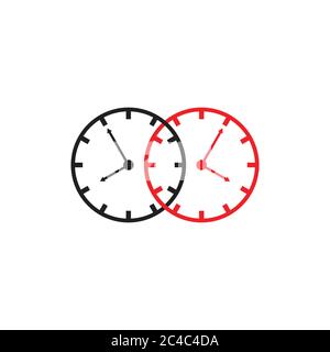 linked time watch symbol logo vector Stock Vector