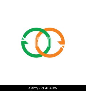 letters ge circle arrow colorful logo vector Stock Vector