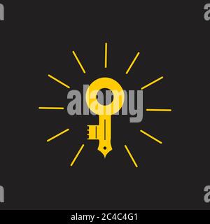 shine key pen education success vector Stock Vector