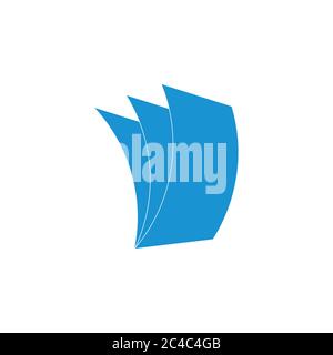 simple 3d flat geometric paper notes logo vector Stock Vector