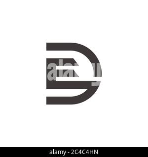 letter ed simple geometric line art shape symbol logo vector Stock Vector