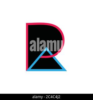 letters pa triangle line logo vector Stock Vector