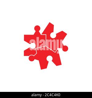 linked puzzle geometric brand logo vector Stock Vector