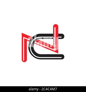 letters nc linked logo vector Stock Vector