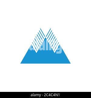 mountain rain geometric design symbol vector Stock Vector