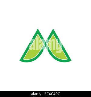 letter m infinity line green mountain logo vector Stock Vector