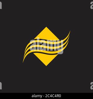 stripes curves square logo vector Stock Vector