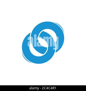 linked overlapping circle object logo vector Stock Vector