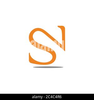 letter sv simple curves design symbol logo vector Stock Vector