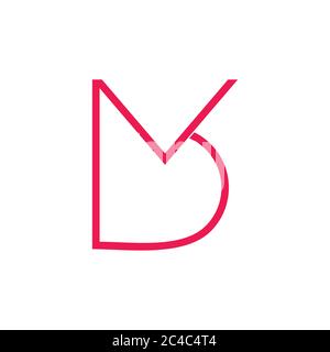 letters vb simole lines logo vector Stock Vector