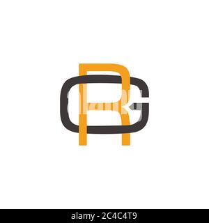 letter rg simple geometric linked design symbol logo vector Stock Vector