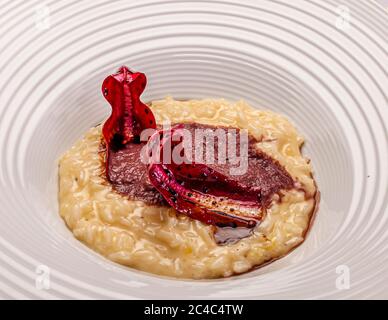 Gourmet Dish at Rheingau Gourmet Festival in Hattenheim, Eltville am Rhein, Germany Stock Photo