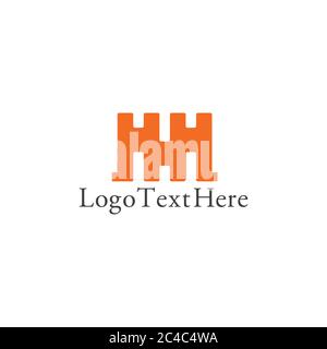 letter m castle fortress design logo vector Stock Vector
