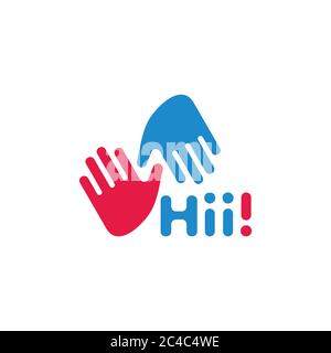 hi hand colorful symbol decoration vector Stock Vector