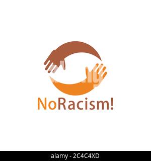 hand care no racism help each others symbol vector Stock Vector