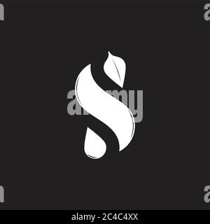 letter s simple geometric leaf water natural symbol logo vector Stock Vector