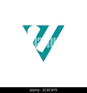 letter v opposite arrow geometric triangle logo vector Stock Vector