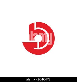 letter db circle rotation arrow geometric design logo vector Stock Vector