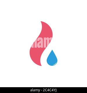 simple geometric water flame abstract simple logo vector Stock Vector