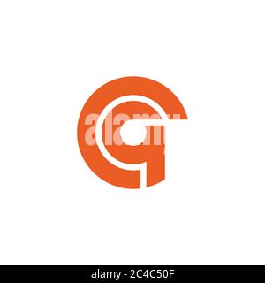 abstract letter qc geometric line circle design logo vector Stock Vector