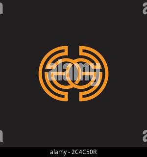 letter gg stripes geometric line round design symbol vector Stock Vector