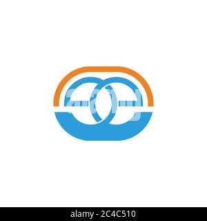 letter e abstract wave sun symbol geometric design vector Stock Vector