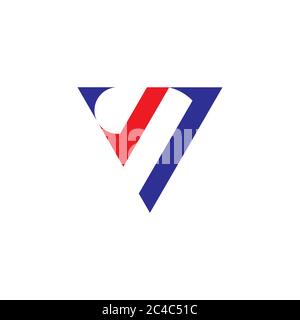 letter v opposite arrow geometric triangle logo vector Stock Vector