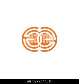 letter ge negative space circle design symbol vector Stock Vector