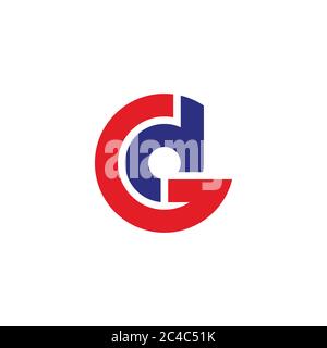 letter gd circle rotation arrow geometric design logo vector Stock Vector