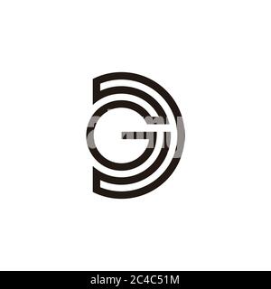 abstract letter gd stripes geometric line design symbol vector Stock Vector