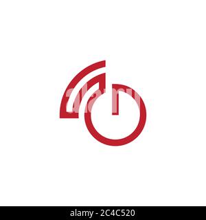 power button letter s signal geometric design symbol logo vector Stock Vector