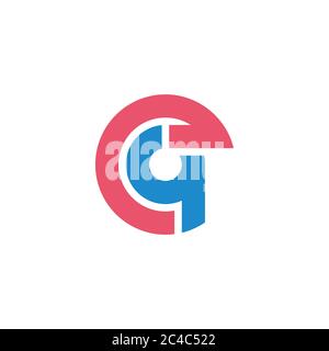 letter cq circle rotation arrow geometric design logo vector Stock Vector