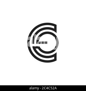 abstract letter ce stripes linear design symbol vector Stock Vector