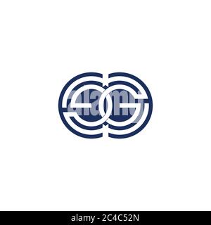 letter eg negative space circle design symbol vector Stock Vector