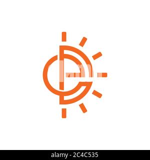 letter gd shine sun design symbol logo vector Stock Vector