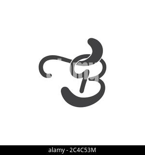 letter b curves linked motion logo vector Stock Vector