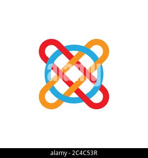 letter xo linked line art logo vector Stock Vector