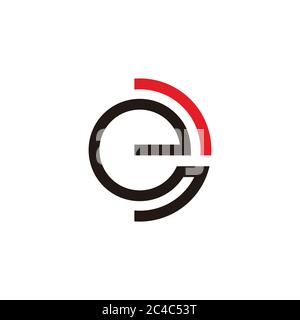 abstract letter ed linear geometric simple design vector Stock Vector
