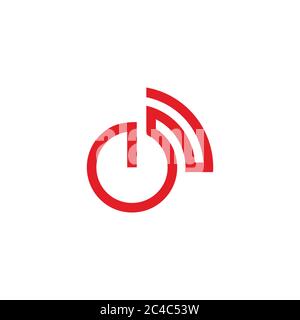 power button signal geometric design symbol logo vector Stock Vector