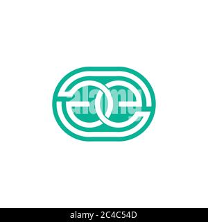letter ge linked negative space design symbol vector Stock Vector